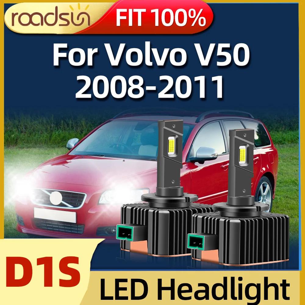 ڵ  D1S LED Ʈ , 45000LM ڵ 工, ÷  ÷,  V50 2008 2009 2010 2011, 6000K ȭƮ, 70W, 2 